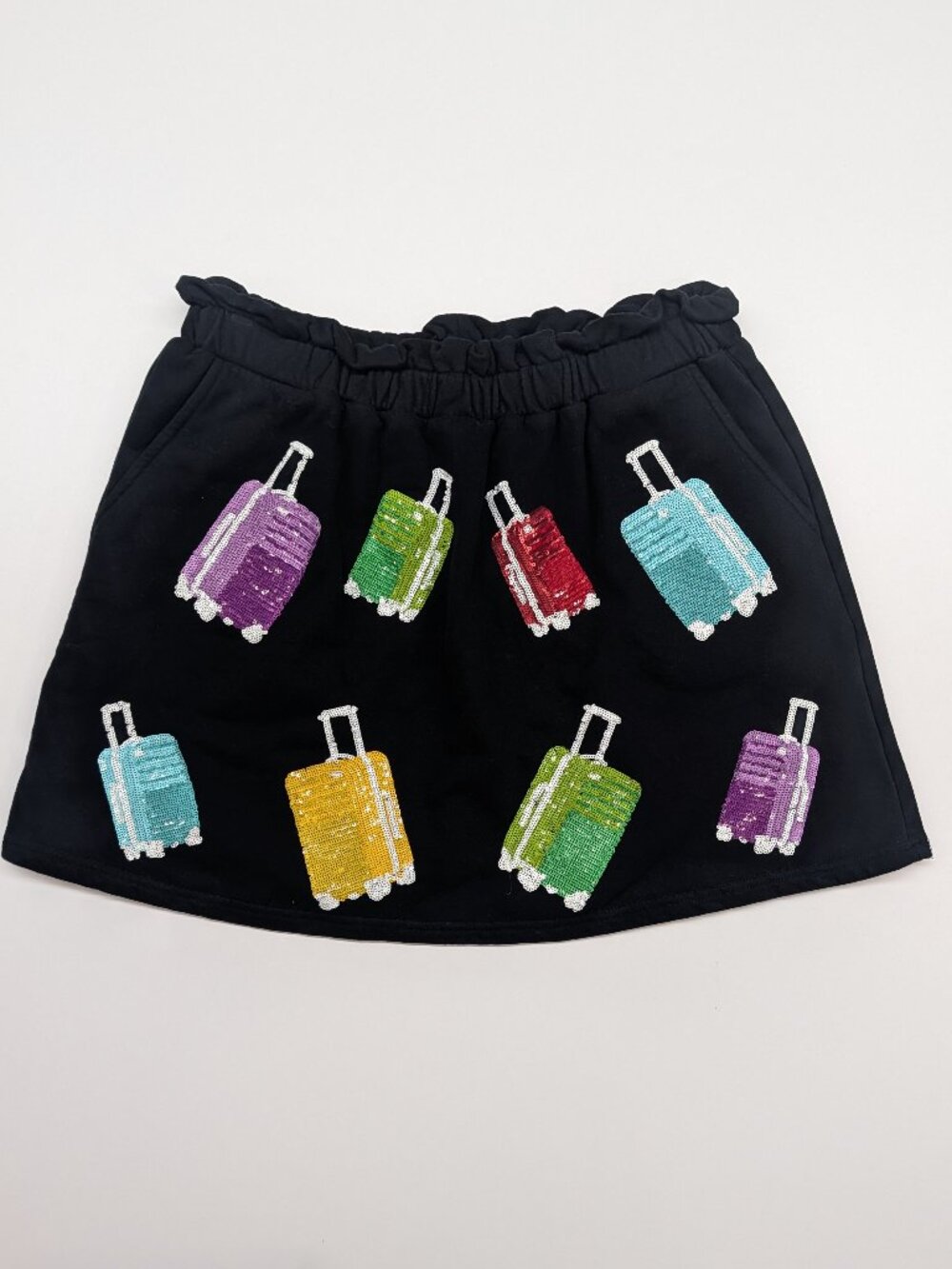 Queen Of Sparkles Black Sequin Suitcase Skort XL